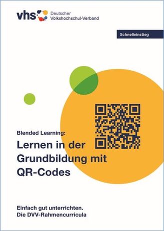 Deckblatt der Blended-Learning-Handreichung mit Titel und QR-Code, der auf grundbildung.de führt.