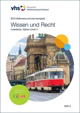 Cover des Aufgabenheftes zum Thema Wissen und Recht, welches Lesetexte auf Alpha-Level 4 enthält.