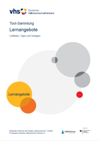 Cover der Tool-Sammlung zur kommunalen Grundbildungsplanung zum Thema Lernangebote.